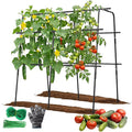 Cucumber Trellis for Raised Bed, 63 Inch A-Frame Garden Trellis for Climbing Plants, Outdoor Vine Trellis with Net, Plant Support for Tomato, Vegetables, Flower (63" L×15.8" W×63" H-Large)