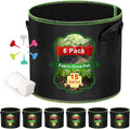 Grow Bags-15 Gallon, Garden Plant Bags with Handles, Thickened Nonwoven Fabric Aeration Planting Pots, Vegetable Gardening Fabric pots with Plant Tags & Seedling Bags(6Pack Potato Grow Bags)