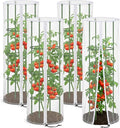 4 Pcs Garden Bird Netting Cover for Round Tomato Cage, 59" x 18" Tomato Trellis Insect Barrier Protection Mesh, Plant Cage Garden Net Cover with Zipper for Vertical Climbing Plants Vegetables Fruits