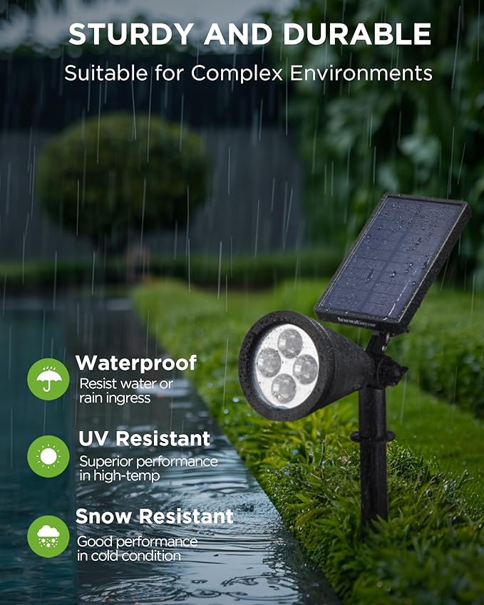 InnoGear Solar Lights Outdoor Waterproof Halloween Christmas Solar Garden Light for Outside Yard Landscape Lighting Pathway Spot Lights Spotlight Wall Light Auto On/Off, 2 Pack (Violet Purple Light)