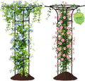 Garden Trellis for Climbing Plants Outdoor, 65 Inch Mushroom Top Trellis for Climbing Plants, Plant Trellis Support for Potted Plants Climbing Vine Rose Clematis Vegetable Trellis, 1 Pack (2)