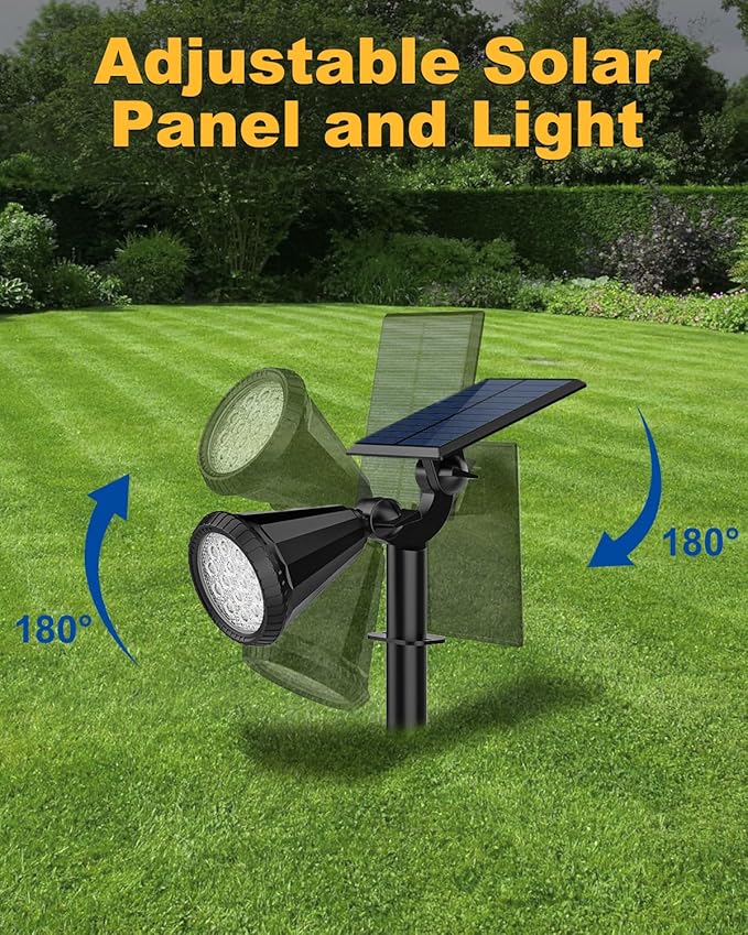 Solar Spot Lights Outdoor Color Changing, 7 Modes/14 LED Outdoor Solar Lights for Yard, Waterproof RGB Multicolor Solar Landscape Spotlights Auto On/Off for Flood, Yard, Tree, Pathway, 4 Pack