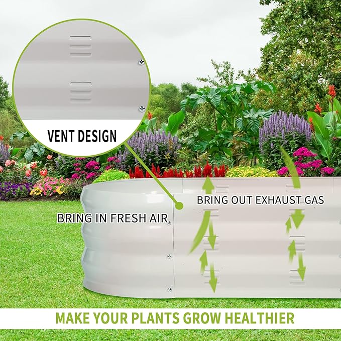 GADI 67-Inch Raised Garden Bed, Metal Planter Box for Vegetables and Flowers, Large Outdoor Gardening Kit, Easy DIY Assembly, Weather-Resistant & Rust-Proof