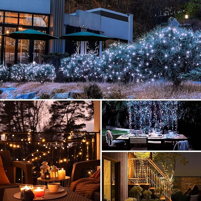 btfarm 2 Pack Solar String Lights Outdoor - 160LED 66FT Solar Fairy Lights Outside Waterproof 8 Modes, Copper Wire Solar Powered Twinkling Lights for Tree Garden Patio Christmas Wedding Party Decor