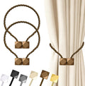 Hion Magnetic Curtain Tiebacks Dark Brown 2pcs, Curtain Tiebacks Buckles Holdbacks Holders Hooks Clip for Home Bedroom Office Decorative Curtain