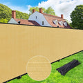 UPGRADE Privacy Screen 6' x 25' Fence Commercial Shade Cover with Brass Grommets Heavy Duty Perfect for Outdoor Back Yard, Sand, Customizable