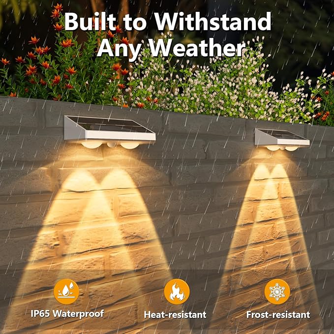 NIORSUN Solar Fence Lights,12 Pack Solars Deck Light,Warm White Color,Outdoor Bulb Waterproof Led IP65,Power Patio Lamp with Lenses for Outside/Backyard/Railing/Yard（White）