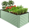 Best Choice Products 6x3x2ft Outdoor Metal Raised Garden Bed, Deep Root Box Planter for Vegetables, Flowers, Herbs, 269 Gallon Capacity, 100% Non Toxic Materials - Sage Green
