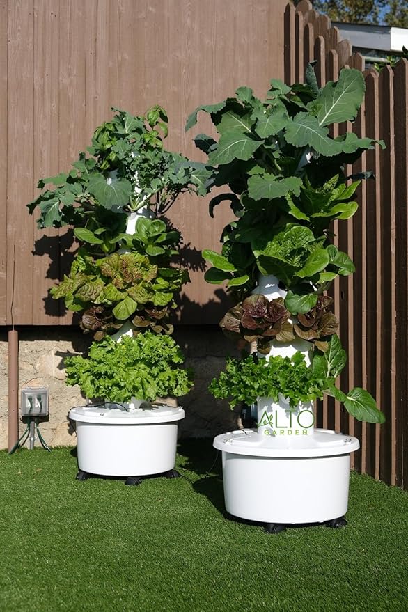 GX Hydroponic Tower | Vertical Planter Tower | Hydroponics Growing System Kit | Food Grade with 24 Net Pots (Without Lights)