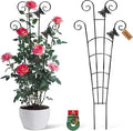 30'' Larger Plant Trellis with Ties Indoor, Expandable Metal Trellis for Climbing Plants Indoor, House Plant Climbing Support for Flowers Vine Ivy Monstera Hoya Pothos, 2P