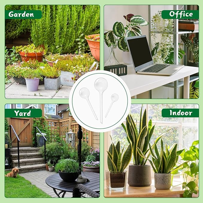 20 PCS Clear Plant Watering Globes,Plastic Self-Watering Bulbs,Self Watering Planter Insert Plant Accessories for Plants Indoor,Outdoor,Flowerpot,Home Garden(Large,Medium,Small)