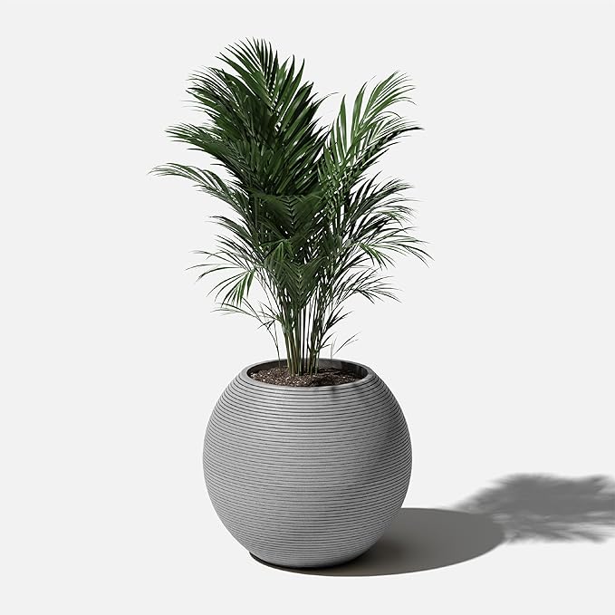 Veradek Strata Series Sphere Round Planter for Patio & Backyard | Durable Plastic-Stone Material | Modern Décor for Tall Trees and Plants