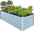 Best Choice Products 8x4x2ft Outdoor Metal Raised Garden Bed, Deep Root Planter Box for Vegetables, Herbs & Flowers, 478-Gallon Capacity, 100% Non Toxic Materials - Mist Blue