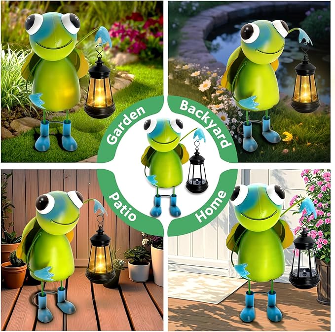 Garden Decor Turtle Solar Statues,Unique Garden Statues Turtle with Solar Lantern Waterproof, Birthday Gifts for Women Mom Grandma, Front Patio Balcony Yard Art Lawn Ornaments Porch Outdoor Decoration