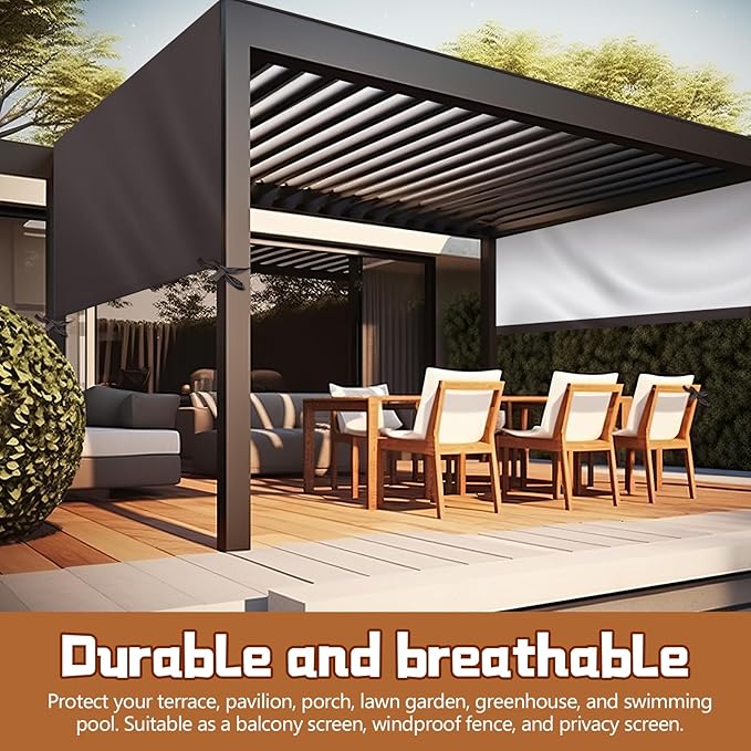 Universal Pergola Replacement Canopy Outdoor Canopy Shade Cover Waterproof Shade Top Cover for Outdoor Patio Porch Backyard(16 x 10 ft,Coffee)
