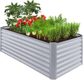 Best Choice Products 6x3x2ft Outdoor Metal Raised Garden Bed, Deep Root Box Planter for Vegetables, Flowers, Herbs, 269 Gallon Capacity, 100% Non Toxic Materials - Moonlight Gray