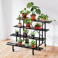 Zhongma 4 Tier Sturdy Metal Plant Stand with Wheels, L45.67 x W34.65 x H35.83 inch, Heavy Duty Plant Holder for Home Indoor and Outdoor, 880 LBS Capacity & Heavy Duty Construction