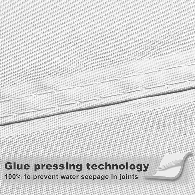 SUNNY GUARD Waterproof Sun Shade Sail 8'x15'x17' White Right Triangle UV Block Sunshade for Backyard Yard Deck Patio Garden Outdoor Activities and Facility(Customized)