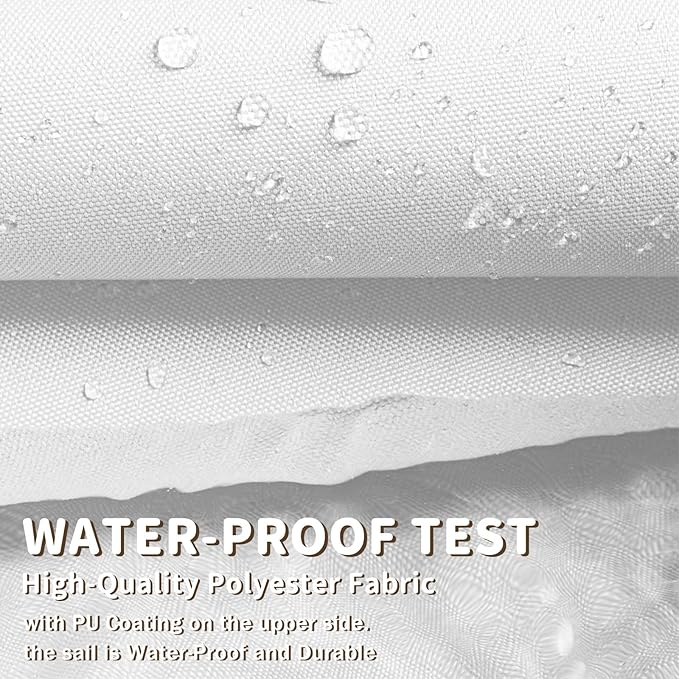 LOVE STORY Rectangle 8'x9' Waterproof Sun Shade Sail Canopy UV Block for Outdoor Patio Backyard Carport,White(We Make Custom Size)