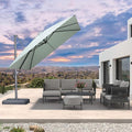 PURPLE LEAF Patio Umbrella 10' X 10' Rectangle Cantilever Umbrella Large Aluminum Outdoor Umbrellas with 360-degree Rotation & UPF40+ Premium Fabric for Deck Pool Garden Yard, Mint Green