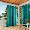 TOWN & COUNTRY BASICS Cabana Solid Heavyweight Indoor Outdoor Curtains, Light Filtering Opacity with Grommet Top, Water Repellent, 2-Pack Set, 54"x120", Dark Teal