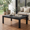 Solaste Aluminum Outdoor Coffee Table, All-Weather Rectangle Metal Patio Coffee Table Furniture for Balcony, Garden, Indoor or Outdoor Use, Black