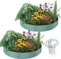 Galvanized Metal Planter Raised Garden Bed Kit for Gardening Outdoor Garden Box Raised Flower Bed 2PC Green 3X3X1FT