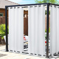 NICETOWN Canvas Outdoor Curtains for Patio Waterproof 2 Panels, Thermal Insulated Silver Rustproof Grommet Top & Bottom Privacy Windproof Outdoor Curtains/Drapes for Cabana, W55'' by L95'', White