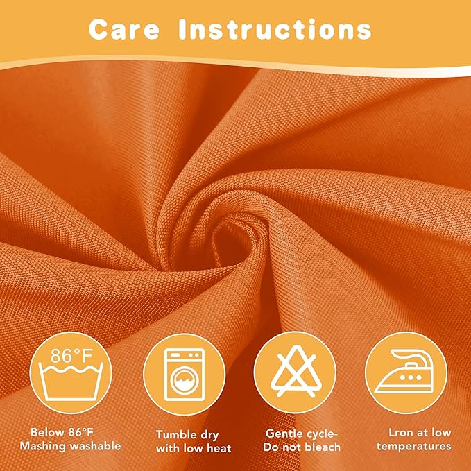 HolidayIdeas Outdoor Curtains for Patio Waterproof, 4 Panels - 54 x 120 Inch - Privacy Protection & Light Filtering Curtains Grommet Outside Curtains for Porch, Backyard (Mecca Orange)