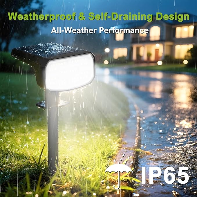 DAMINY Solar Spotlights Outdoor Waterproof IP65,2 CCT(Warm White & Cool White),4 Lighting Modes Solar spot Lights for Yard,Garden,Pathway,Landscape,Auto On/Off-8 Pack