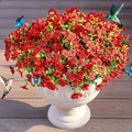Faux Flowers for Outdoor Planters 16 Bundles UV Resistant Artificial Eucalyptus Fake Plants Outside Spring Summer Yard Decoration Realistic Silk Daisy Used for Patio,Front Porch,Garden,Pots Decor