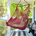 Bathonly Large Hammock Chair with Spreader Bar, Caribbean Hammock Swing Chair, XL Hammock Chair Outdoor Indoor, 330 LBS Weight Capacity, Red