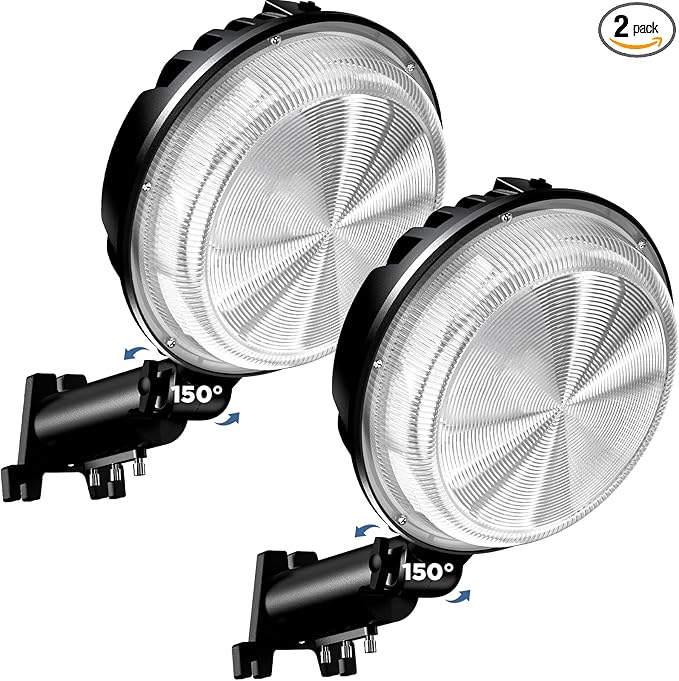2 Pack 150W LED Barn Light, 20000LM Dusk to Dawn Outdoor Light, Yard Light Security Lights with 150° Adjustable Angle Photocell, IP66 Waterproof 6500K for Farm/Shop/Street/Garage
