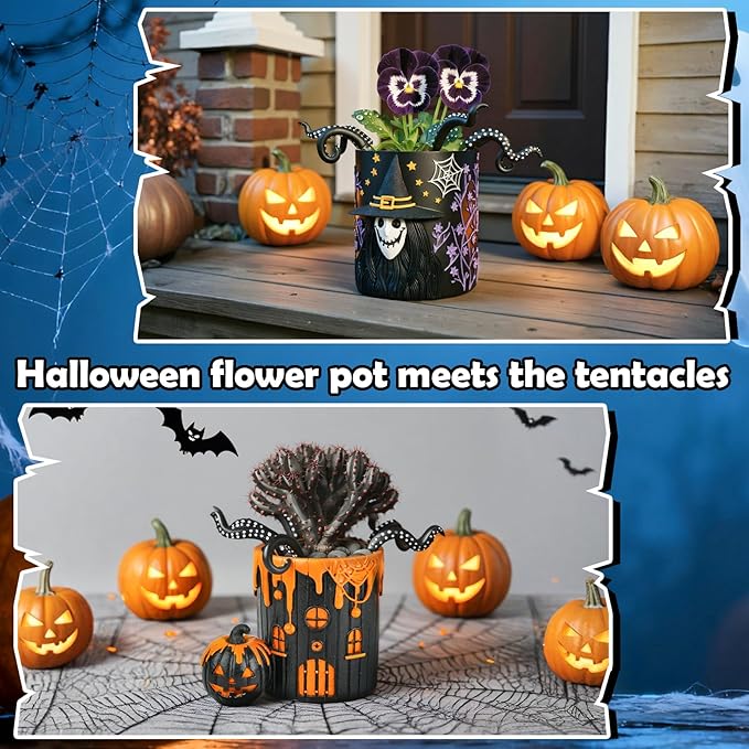 Garden Stakes Decorative - Octopus Plant Stakes Decorations for Pots, Funny Tentacles Plant Accessories, Suitable for Decorating Balconies, Gardens, and Flower Pots (7PCS)
