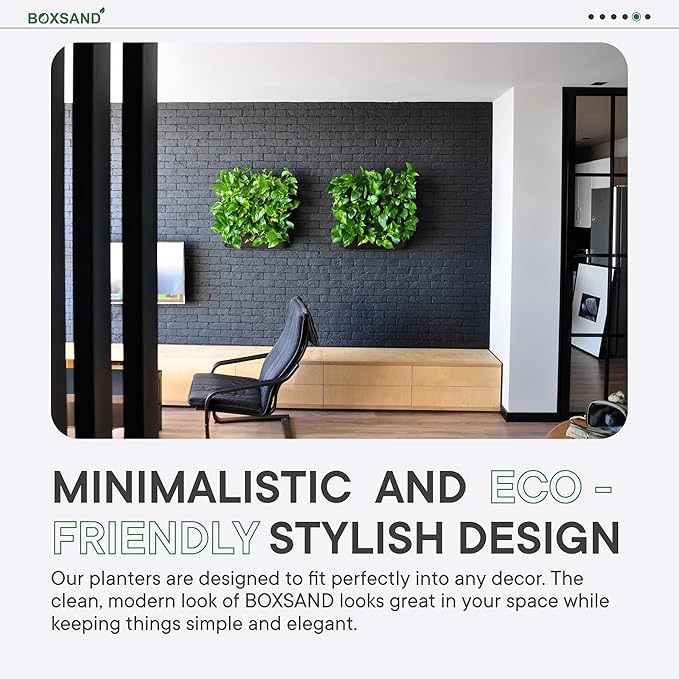 BOXSAND-12 Vertical Wall Planter for 12 Plants – Indoor/Outdoor Living Wall, Space-Saving Vertical Garden System, Easy 2-Screw Install (White, 24"x26", no pots)