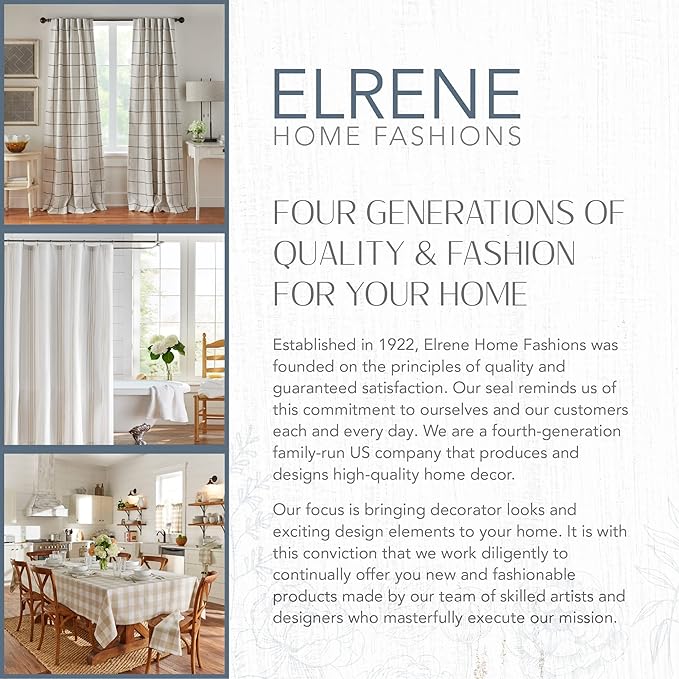Elrene Home Fashions Matine Weatherproof Tab-Top Indoor/Outdoor Solid Color Curtain Panel for Porch, Pergola, Patio, Deck, 52”W x 84”L, Blue (Pack of 2)