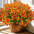 20 Bundles Artificial Flowers for Outdoors, UV Resistant Fake Plants Flowers Greenery Shrubs Plants for Decoration Outside Plants Hanging Planter Home Garden Decor (Orange)