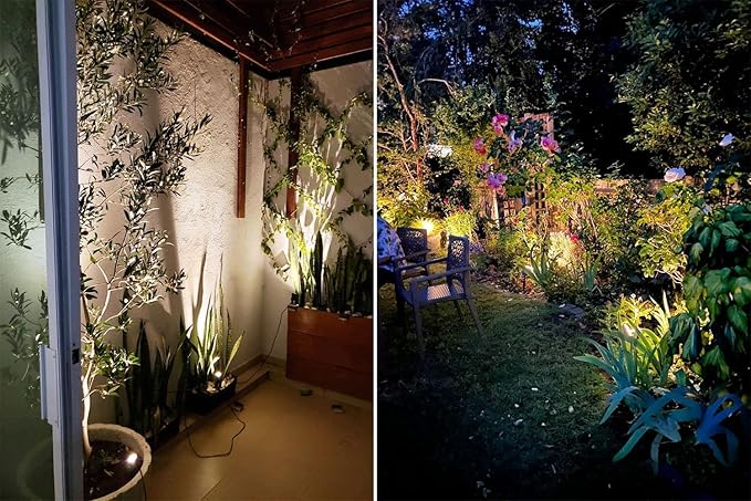 Outdoor lights Outdoor Landscape Lighting 12W Outdoor Spot Lights with Transformer for Yard Garden House Lawn Tree Flags Warm White LED Landscape Lights Christmas lights IP66 Waterproof 4 Pack