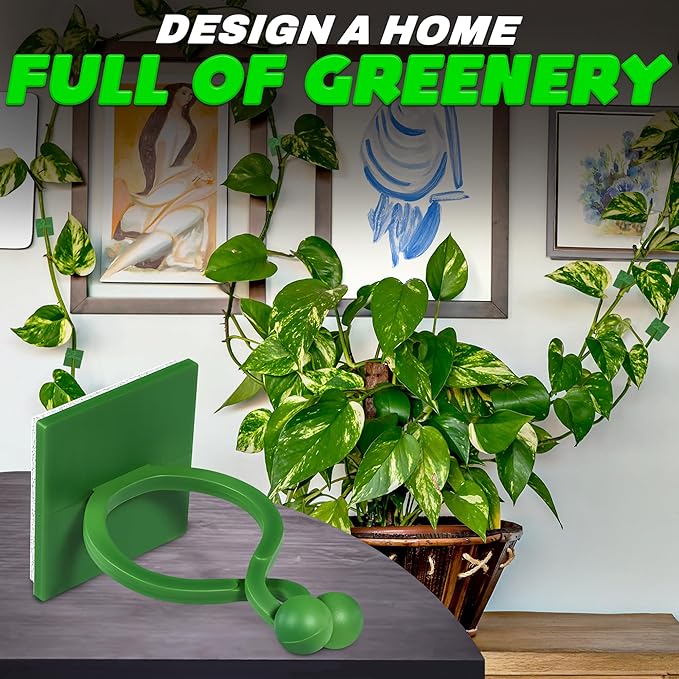 Plant Wall Clips for Climbing Plants 110 Pcs - Pothos Plant Climber Support, Large, Medium, Small Sizes Wall Clips for Support, Strong Self-Adhesive, For Indoor Plants, Cable Management & Plant Holder