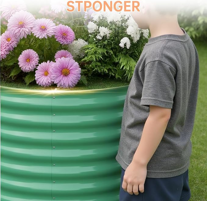 Garvee 6x3x2 ft Galvanized Raised Garden Bed Outdoor, 24 in Tall Metal Planter Box for Flowers Vegetables, Rust-Resistant Raised Garden Beds for Gardening, Easy Assembly Outdoor Garden Box & Planters