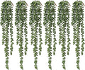 6 Pcs Artificial Succulents Hanging Plants, Fake String of Pearls Greenery Plants, Decoration for Wall, Home, Backdrop, Garden, Indoor and Outdoor