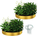 Galvanized Metal Planter Round Raised Garden Bed Kit for Gardening Outdoor Galvanized Planter Outdoor 2PC Gold 3X3X1FT