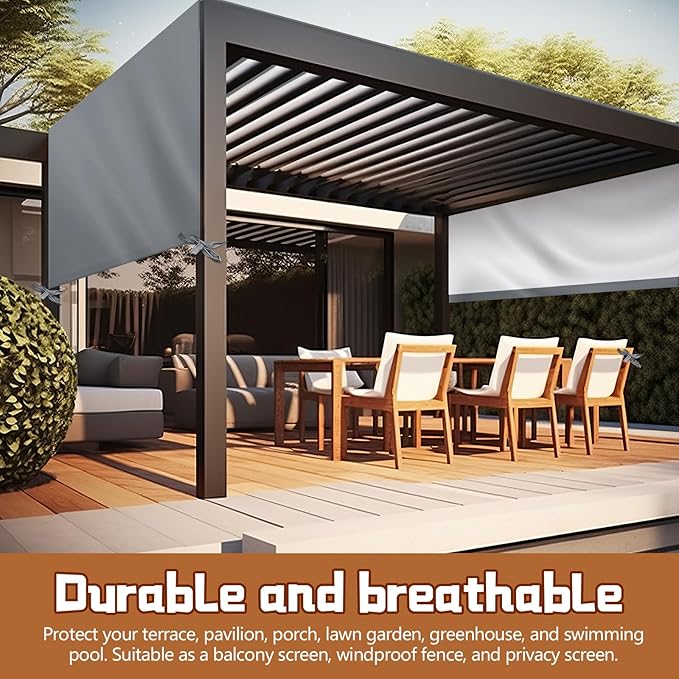 Universal Pergola Replacement Canopy Outdoor Canopy Shade Cover Waterproof Shade Top Cover for Outdoor Patio Porch Backyard(14 x 10 ft,Gray)