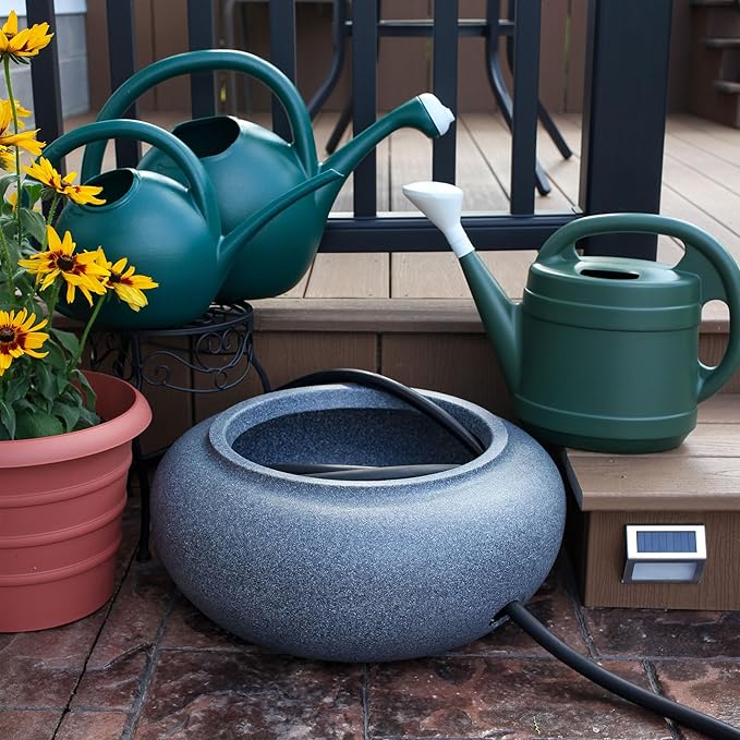 The HC Companies 21" Plastic Garden Hose Pot 21"x21"x9.38" Holds Hoses 75-100 ft in Clay Color