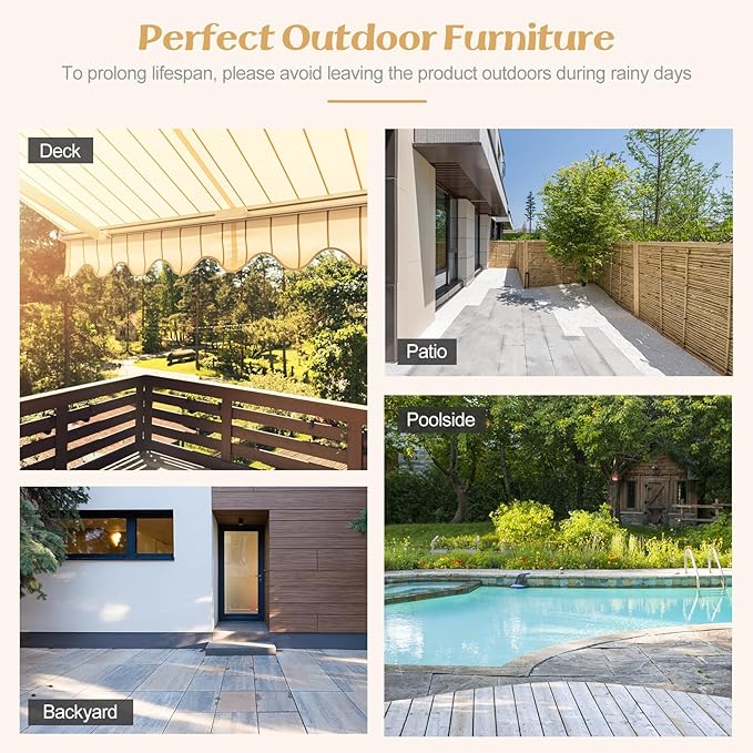 Tangkula Rattan Outdoor Storage Cabinet, Patiojoy Outdoor Cabinet with Acacia Wood Countertop, Open Compartment, 2-Door Wicker Sideboard, Outdoor Bar for Patio Garden Backyard Poolside (Mix Grey)