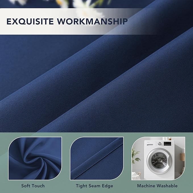 Outdoor Curtains for Patio Waterproof - 6 Panels Privacy Weatherproof Outside Curtains with Grommets for Pergola, Gazebo, Porch, Cabana, Balcony, 54 x 108 Inch, Navy