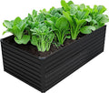 6x3x2FT Galvanized Raised Garden Bed Kit,Vegetable Plant Boxes-Rectangle Metal Flower Box,Large Planter Raised Beds Outdoor Garden for Planting,Fruit,Herb-Black