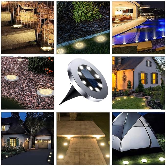 Solar Ground Light, Waterproof Solar Garden Lights, Upgraded Outdoor Garden Waterproof Bright in-Ground Light, Landscape Lights for Pathway,Yard,Deck,Lawn,Patio,Walkway