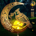 Moon Cardinal Wind Chime for Outside - Exquisite Vermilion Bird, Handmade Aluminum Wind Chimes for Garden/Lawn, Soothing Zen Decor, Perfect Asian-Themed Gift for Housewarming & Meditation Spaces