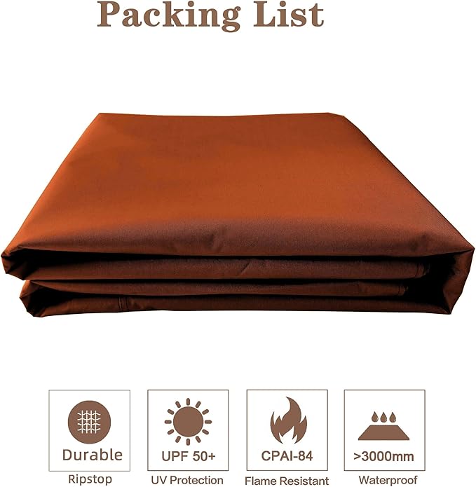 SCOCANOPY Replacement Gazebo Canopy for 10 x 12 Regency II Patio Gazebo Model L-GZ798PST,A101004104,A101004105,(Rust Red)